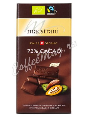 Maestrani Горький шоколад 72%, плитка 80г