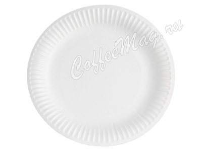 Тарелка бумажная одноразовая Snack Plate белая ламинированная d230 мм (100шт)