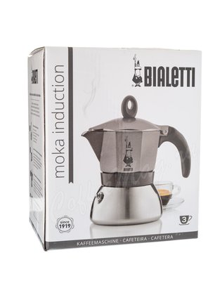 Гейзерная кофеварка Bialetti Moka Induzione antracite 3 порции 120 мл