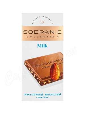 Sobranie Молочный шоколад с миндалем, плитка 90г