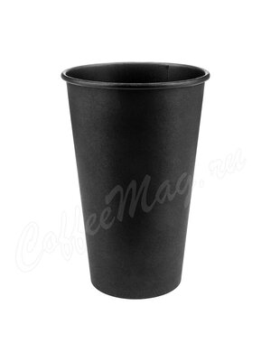 Стакан бумажный однослойный 400 мл Total Black черный Formacia одноразовый