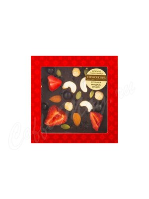 Chokodelika Шоколад темный Клубника, миндаль, фундук, с украшением 75г
