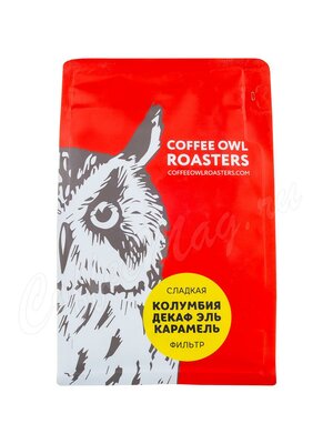 Кофе Сова Owl в зернах Колумбия Декаф эль Карамель 200г