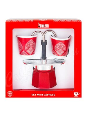 Bialetti Mini Express Набор Гейзерная кофеварка и 2 чашки