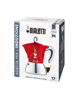 Гейзерная кофеварка Bialetti Moka Induction Красная 4 порции 150 мл (6944)