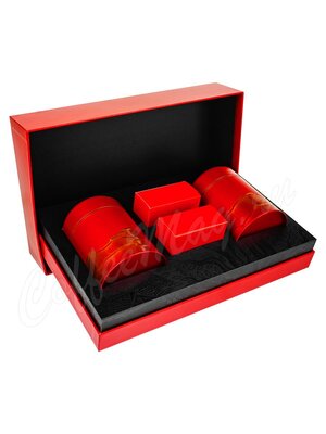 Подарочный набор 2 металлические банки + 2 картонные коробки в подарочном пакете (box-006)