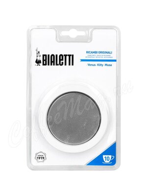 Bialetti 3 уплотнителя + 1 фильтр для стальных кофеварок 10 порций