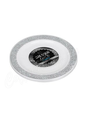 Набор пластиковых белых одноразовых тарелок 12 шт Кружева Silver Lace d-190 мм Complement