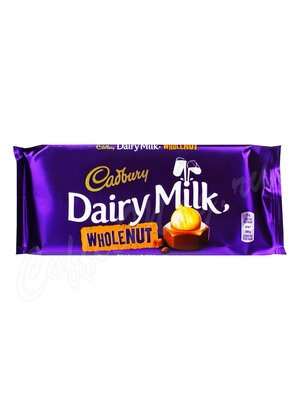 Cadbury Шоколад Whole Nut, плитка 120г