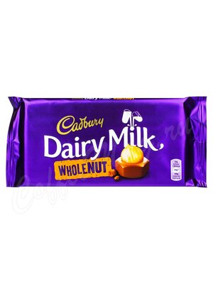 Cadbury Шоколад Whole Nut, плитка 200г