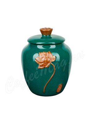 Чайница Цветок на ветру Зеленая Керамика 300 мл (SLJ-309/2)