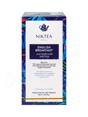 Чай Niktea English Breakfast черный в пакетиках 25 шт
