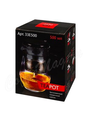 Чайник проливной с красной кнопкой Teapot 500 мл (33E500)