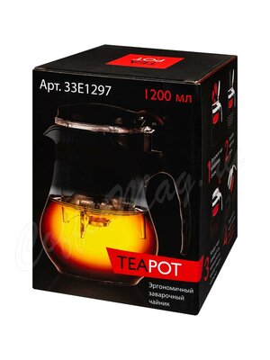 Чайник проливной с красной кнопкой Teapot 1200 мл (33E1297)