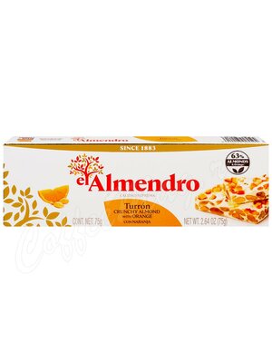 Нуга El Almendro хрустящий миндальный туррон с апельсином 75 г