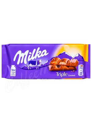 Milka Шоколадная плитка Triple Caramel Chocolate молочный 90 г