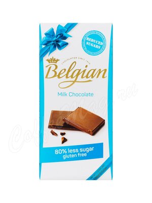 Belgian Шоколад молочный без сахара, плитка 100г