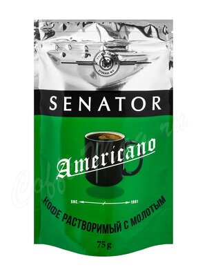 Кофе Senator Americano растворимый с добавлением молотого 75г
