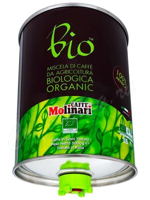 Кофе Molinari в зернах Biologica Organic бочка 3 кг 