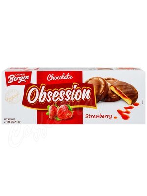 Bergen Obsession Strawberry Печенье с клубничным желе в молочном шоколаде 128г