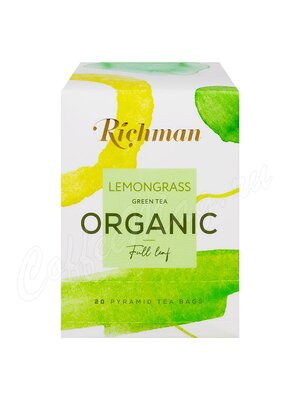 Чай Richman Organic Lemongrass Young Hyson Green Tea зеленый в пирамидках 20 шт