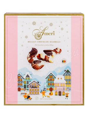 Ameri Шоколадные конфеты пралине розовая коробка в новогодней упаковке 250 г