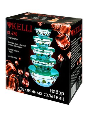 Набор стеклянных салатниц Kelli (KL-230)