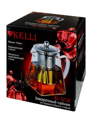 Чайник стеклянный Kelli KL-3216 750 мл
