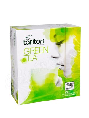 Чай Tarlton Green Tea  Зеленый чай в пакетиках 100 шт. (Зеленое лицо)