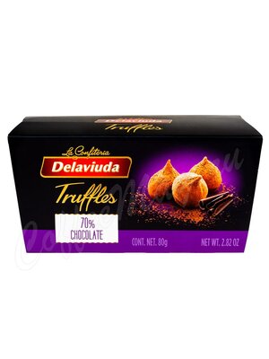 Delaviuda Truffles Шоколадные конфеты Трюфели с Какао 70% 80 гр