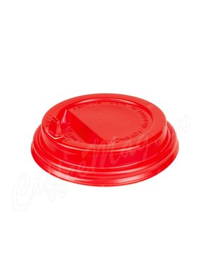 Крышка для стакана красная с клапаном D90 мм (100 шт) 300/400 мл