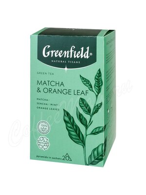 Чай Greenfield Natural Tisane Matcha & Orange Leaf (Матча, мята и листья апельсина) зелёный 20 шт