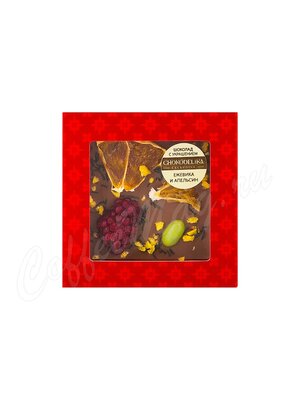 Chokodelika Шоколад молочный с украшением Ежевика и апельсин 35г