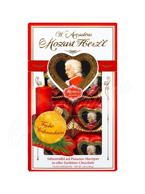 Reber Costanze Mozart Heart Шоколадные сердечки в новогодней упаковке 80 г