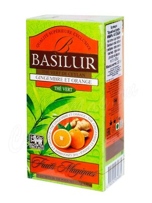 Чай Basilur волшебные фрукты Имбирь и Апельсин зеленый пакетиках 25 шт