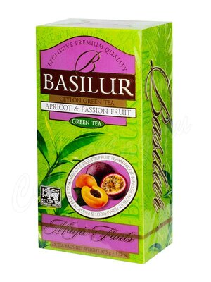 Чай Basilur волшебные фрукты Абрикос и Маракуйя зеленый в пакетиках 25 шт