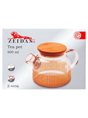 Чайник стеклянный Zeidan с узором бамбук (Z-4456) 600 мл