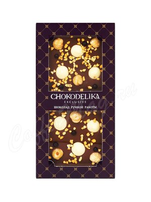 Chokodelika Шоколад молочный с украшением Фундук, крокант, карамель 100 г в блистере