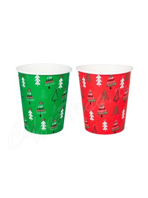 Стакан бумажный однослойный 250 мл Christmas Tree Formacia одноразовый