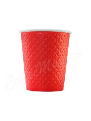 Стакан бумажный двухслойный 250 мл Waffle Red Formacia одноразовый