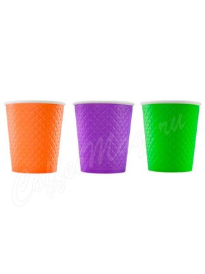 Стакан бумажный двухслойный 250 мл Waffle Color Formacia одноразовый
