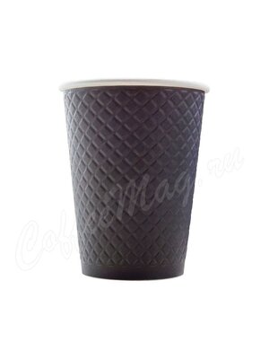Стакан бумажный двухслойный 300 мл Waffle Black Formacia одноразовый