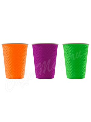 Стакан бумажный двухслойный 300 мл Waffle Color Formacia одноразовый