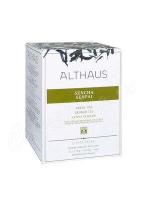 Чай Althaus Sencha Senpai зеленый Сенча Сенпай в пирамидках 15 шт