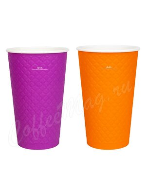 Стакан бумажный двухслойный 400 мл Waffle Color Formacia одноразовый