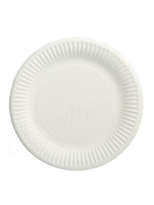 Тарелка бумажная одноразовая Snack Plate белая ламинированная d230 мм (100шт)