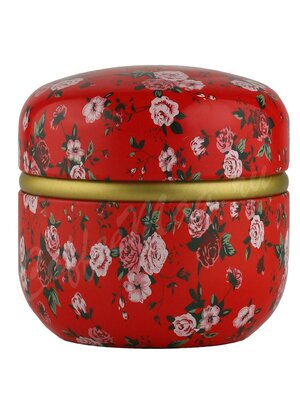 Банка для хранения чая Красные цветы