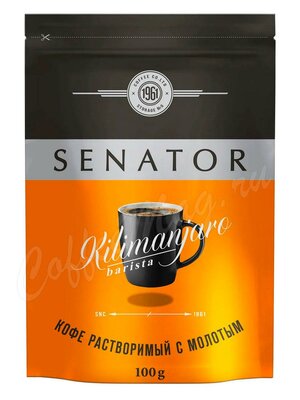 Кофе Senator Kilimanjaro Barista растворимый сублимированный с добавлением молотого кофе 75г