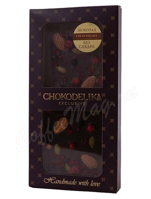 Chokodelika шоколад горький Sugar free Миндаль, черника , вишня 80 г