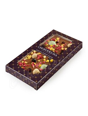 Chokodelika Шоколад молочный с украшением Манго, фундук, лайм 80 г